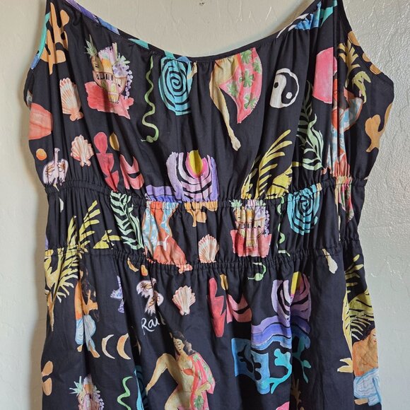 Rails Fatima Bathing Ladies Tank Midi Dress Black Size Women's Large 100% Cotton - Picture 4 of 12